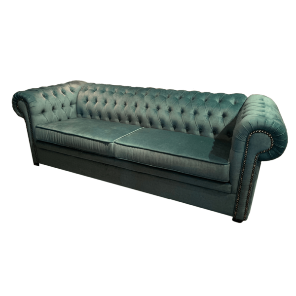 Klassieke chesterfield green velvet